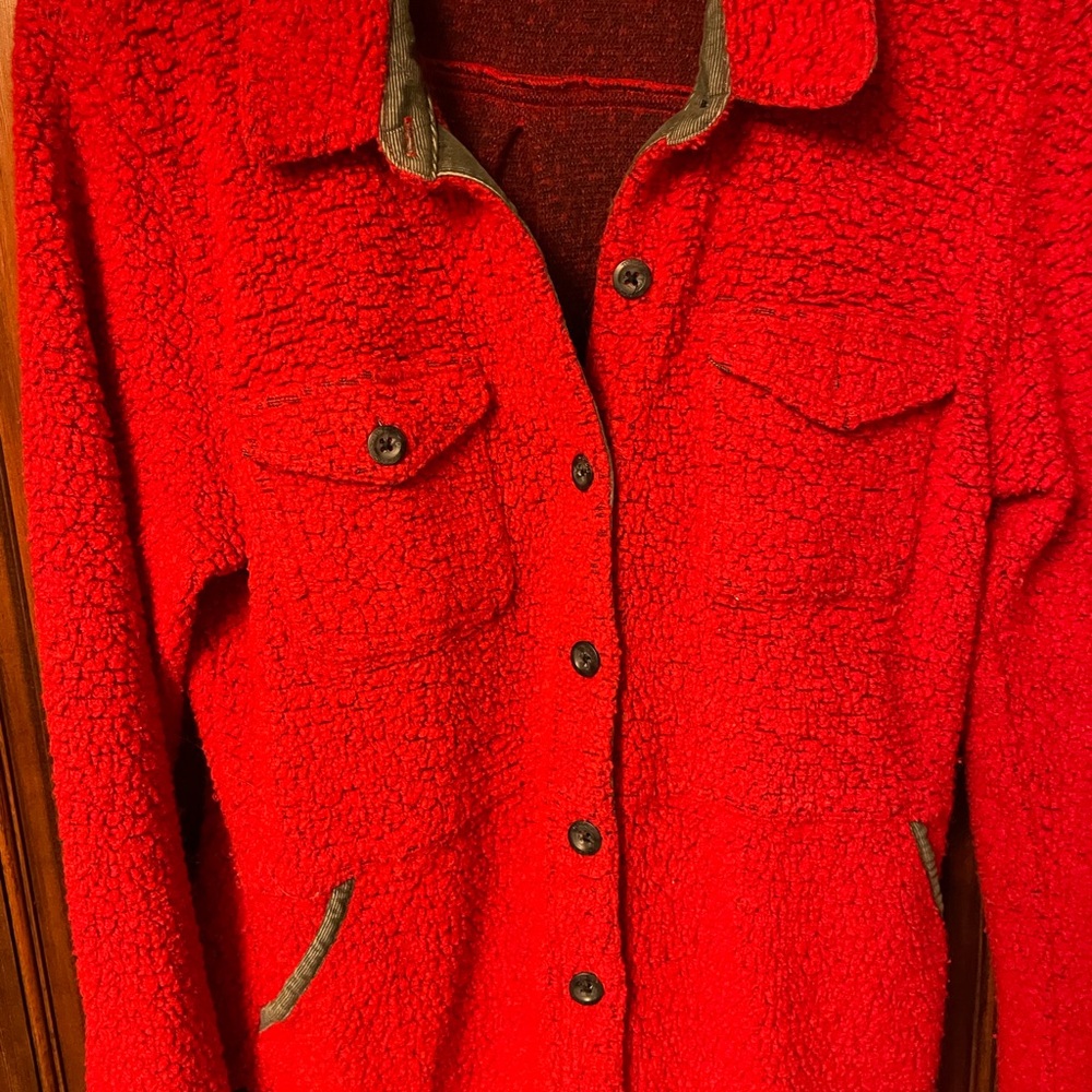 Toad&Co Vibrant Red Shirt Fleece Jacket